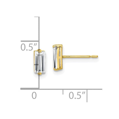 10K Gelbgold Poliert Zirkonia Ohrstecker