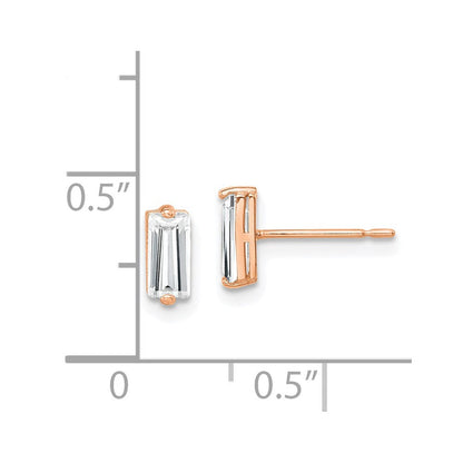10K Roségold Poliert Zirkonia Ohrstecker