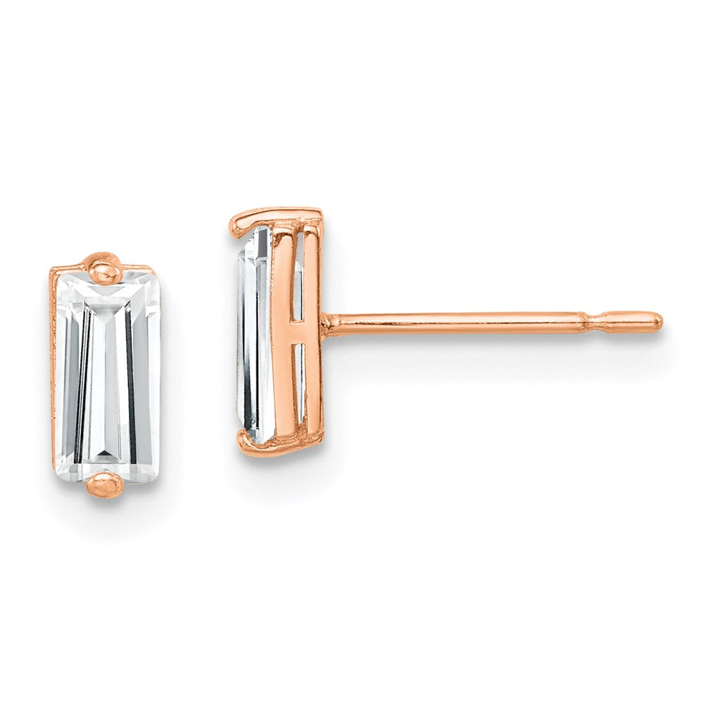 10K Roségold Poliert Zirkonia Ohrstecker