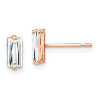 10K Roségold Poliert Zirkonia Ohrstecker
