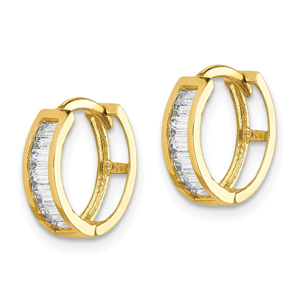 10K Gelbgold Zirkonia Klappbar Creolen