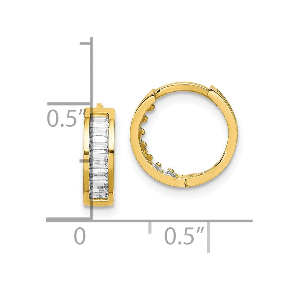 10K Gelbgold Zirkonia Klappbar Creolen
