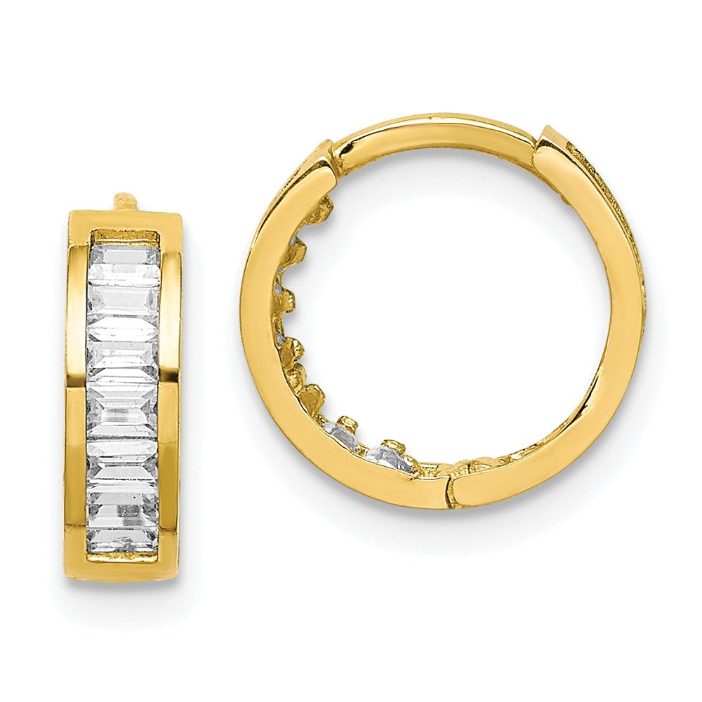 10K Gelbgold Zirkonia Klappbar Creolen