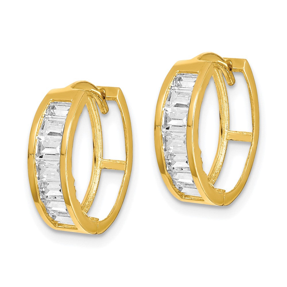 10K Gelbgold Zirkonia Klappbar Creolen