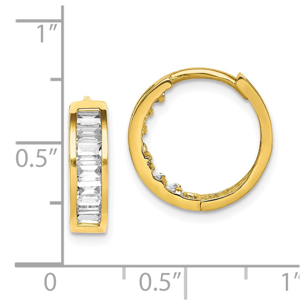 10K Gelbgold Zirkonia Klappbar Creolen
