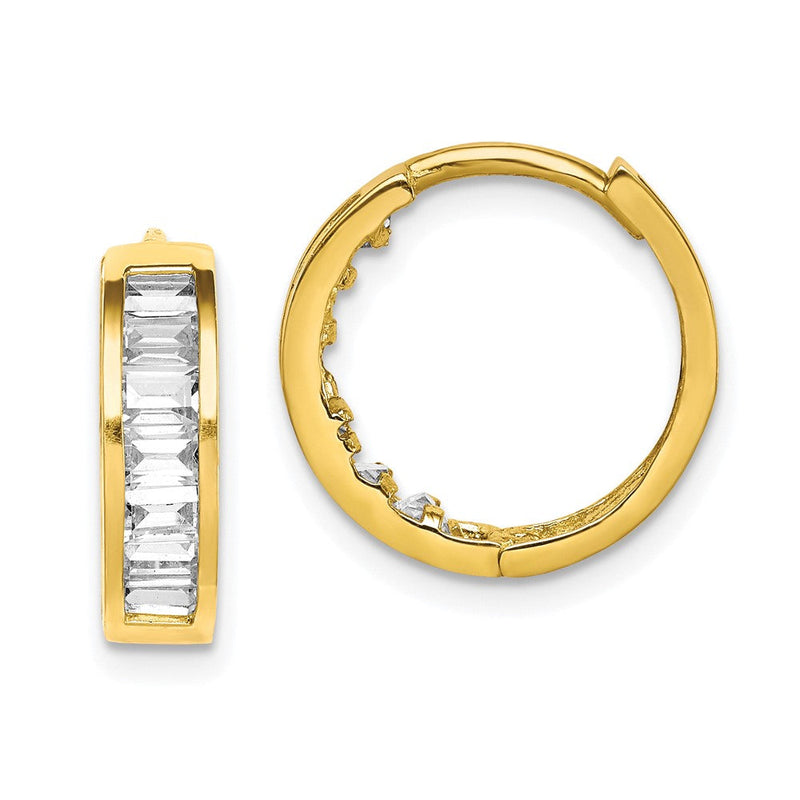 10K Gelbgold Zirkonia Klappbar Creolen