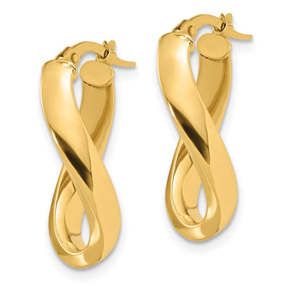 10K Gelbgold 10K Poliert Gedreht Oval Creolen