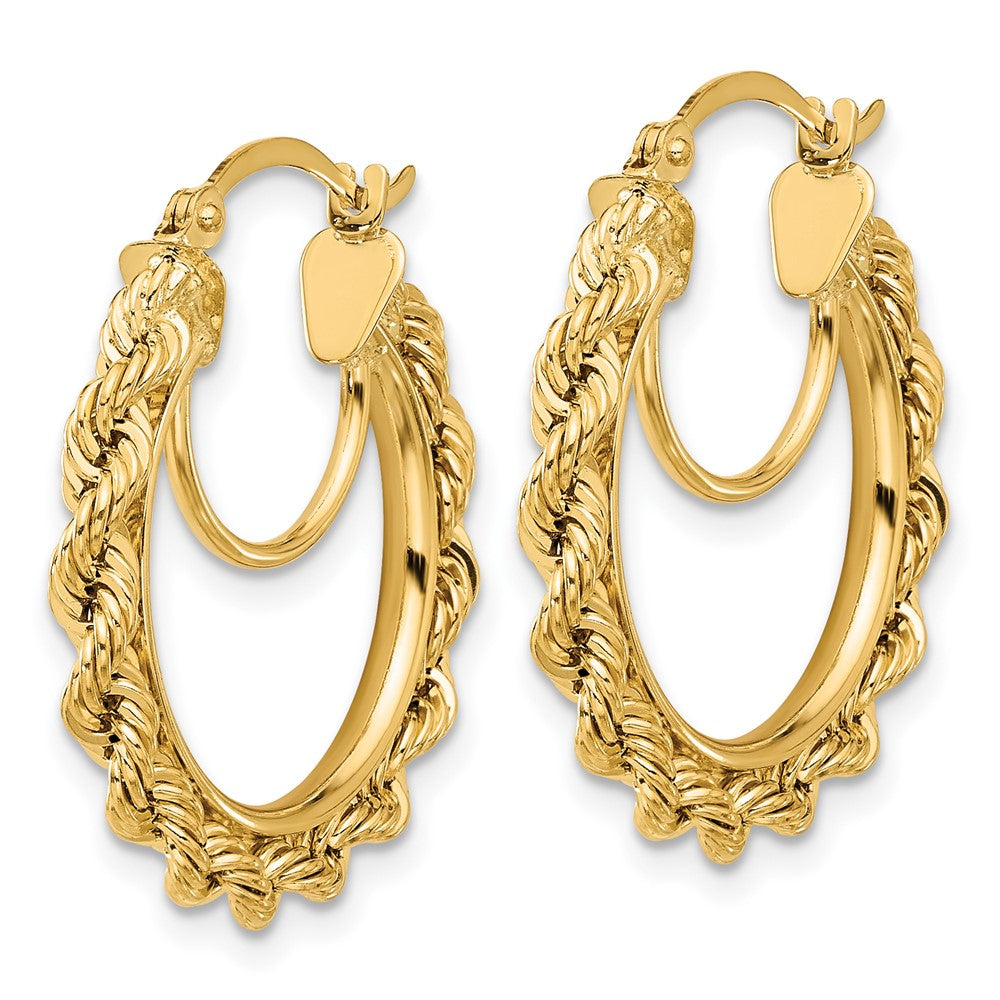 10K Gelbgold Poliert und Diamantiert Kordel 2.95mm Creolen