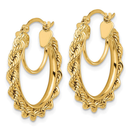 10K Gelbgold Poliert und Diamantiert Kordel 2.95mm Creolen