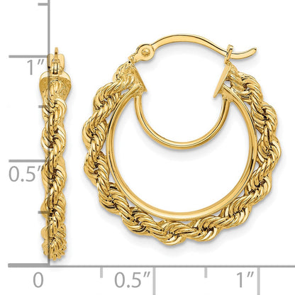 10K Gelbgold Poliert und Diamantiert Kordel 2.95mm Creolen