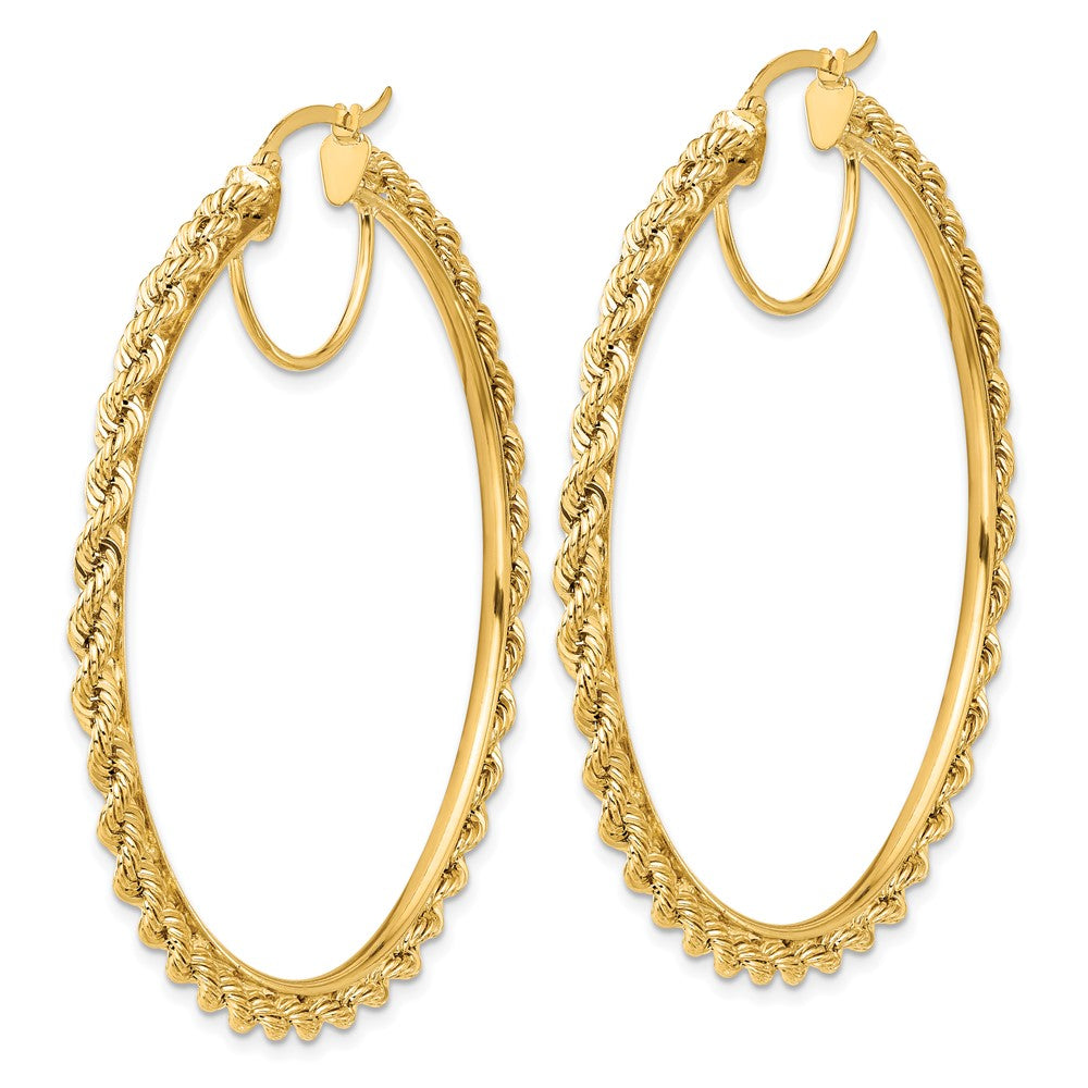 10K Gelbgold Poliert und Diamantiert Kordel 2.95mm Creolen