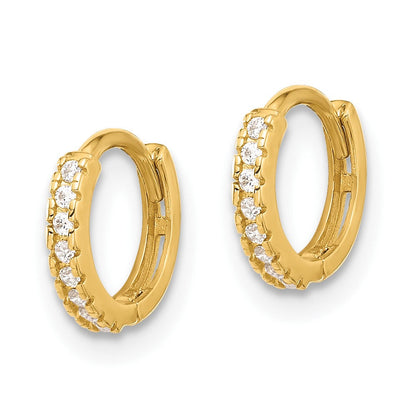 10K Gelbgold 10K Poliert 1.5mm Zirkonia Klappbar Creolen