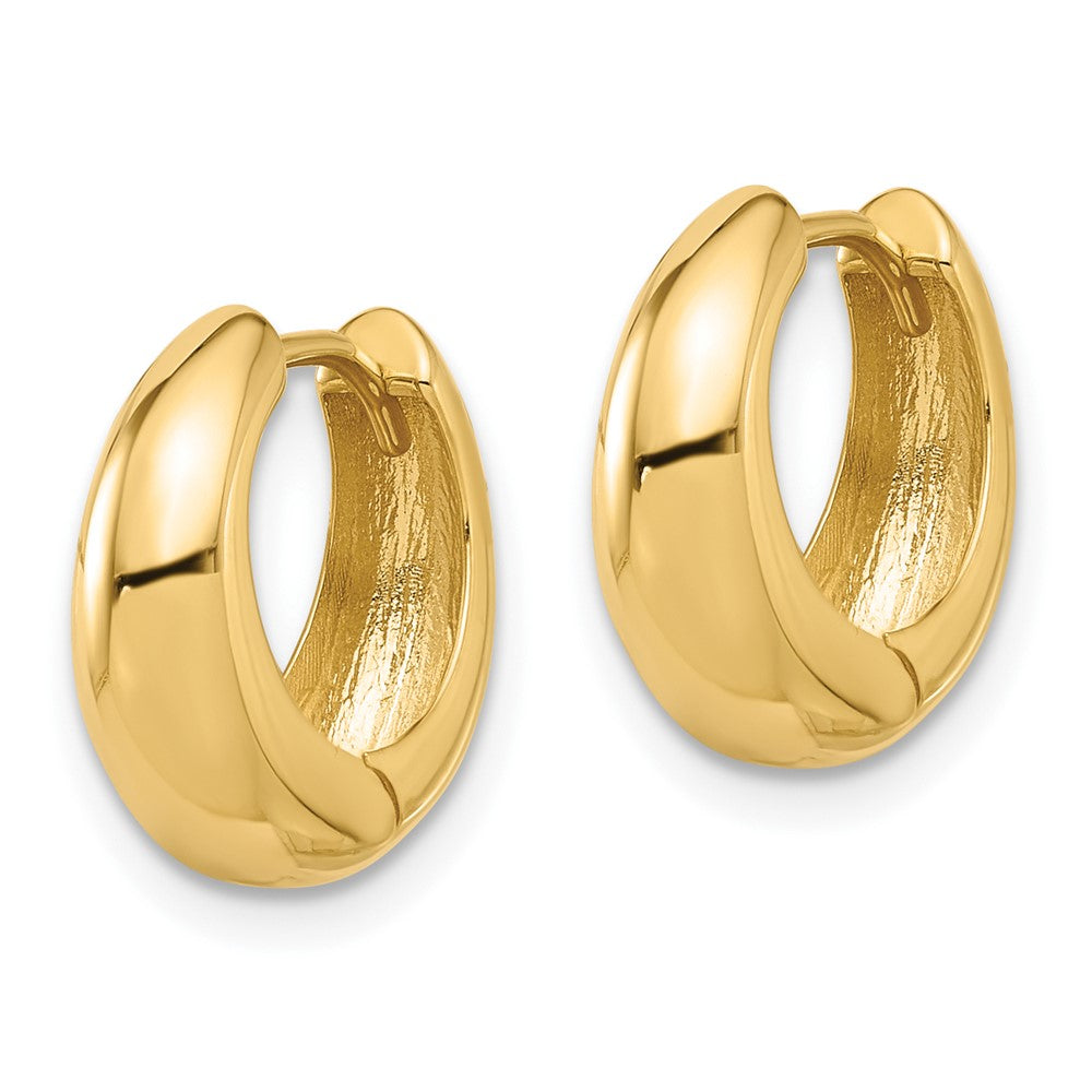 10K Gelbgold 10K Poliert Klappbar Huggie Creolen