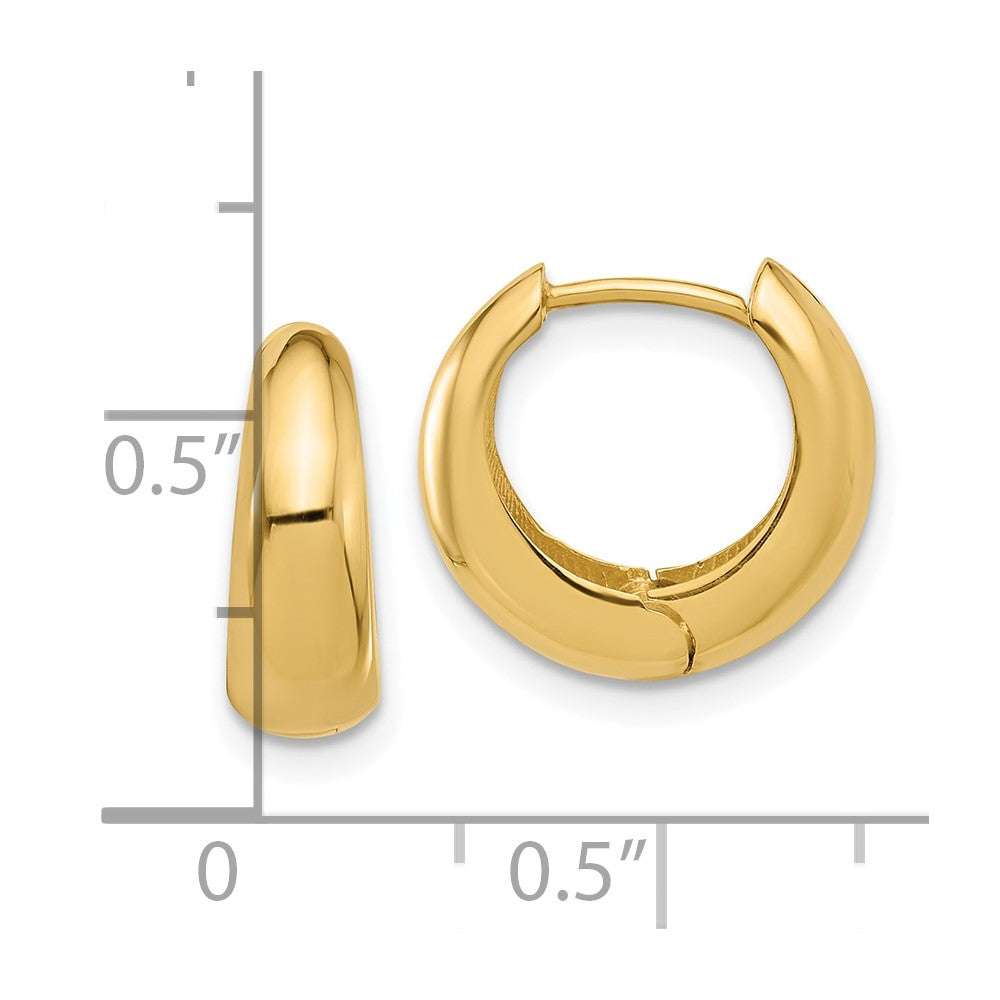 10K Gelbgold 10K Poliert Klappbar Huggie Creolen