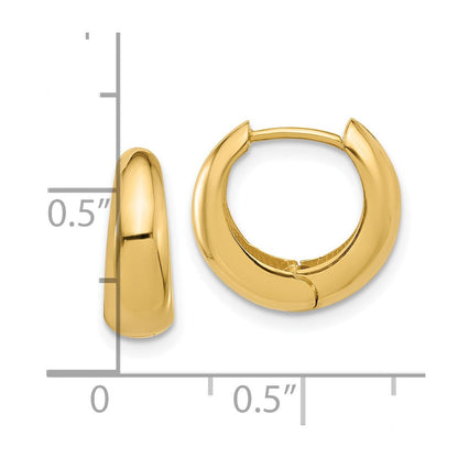 10K Gelbgold 10K Poliert Klappbar Huggie Creolen