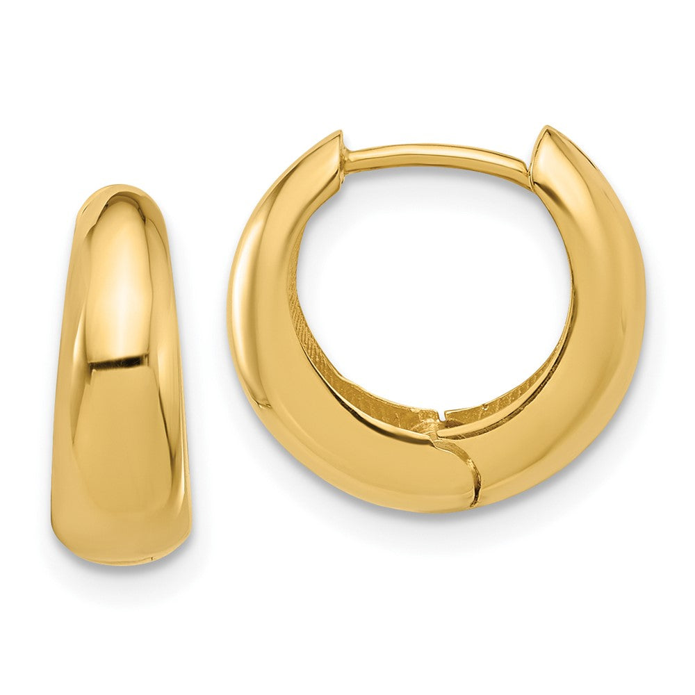 10K Gelbgold 10K Poliert Klappbar Huggie Creolen