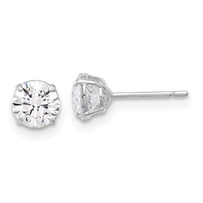 10K Weißgold 10K Poliert 5mm Zirkonia Ohrstecker