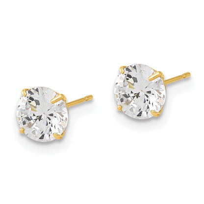 10K Gelbgold 10K Poliert 6mm Zirkonia Ohrstecker