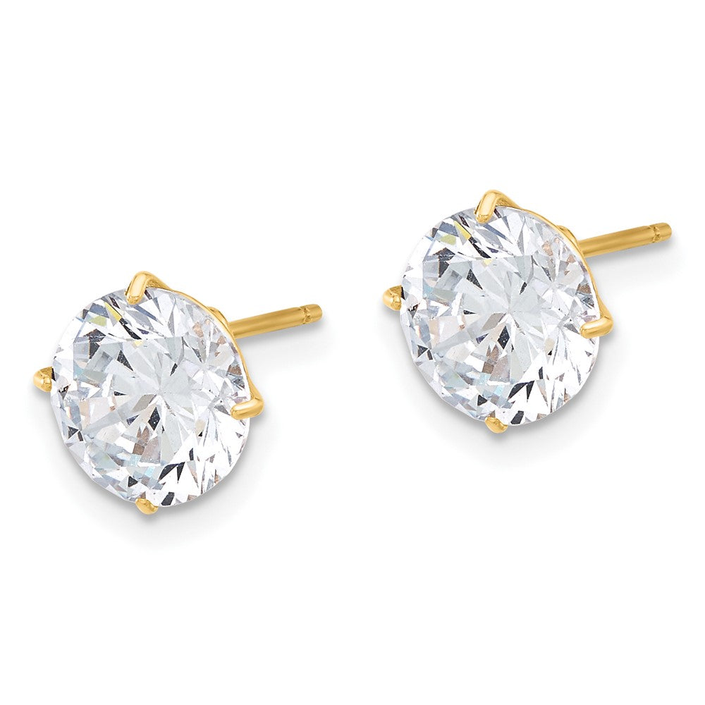 10K Gelbgold 10K Poliert 8mm Zirkonia Ohrstecker