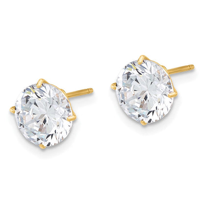 10K Gelbgold 10K Poliert 8mm Zirkonia Ohrstecker