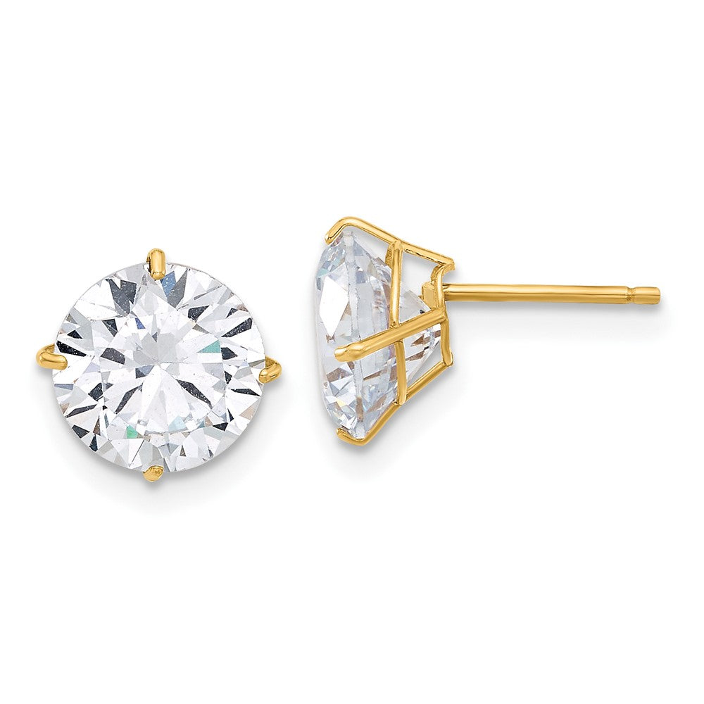 10K Gelbgold 10K Poliert 8mm Zirkonia Ohrstecker