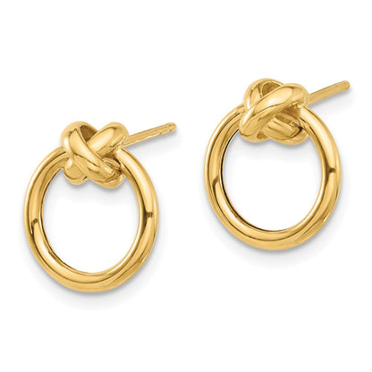 10K Gelbgold 10K Poliert Kreis Ohrstecker