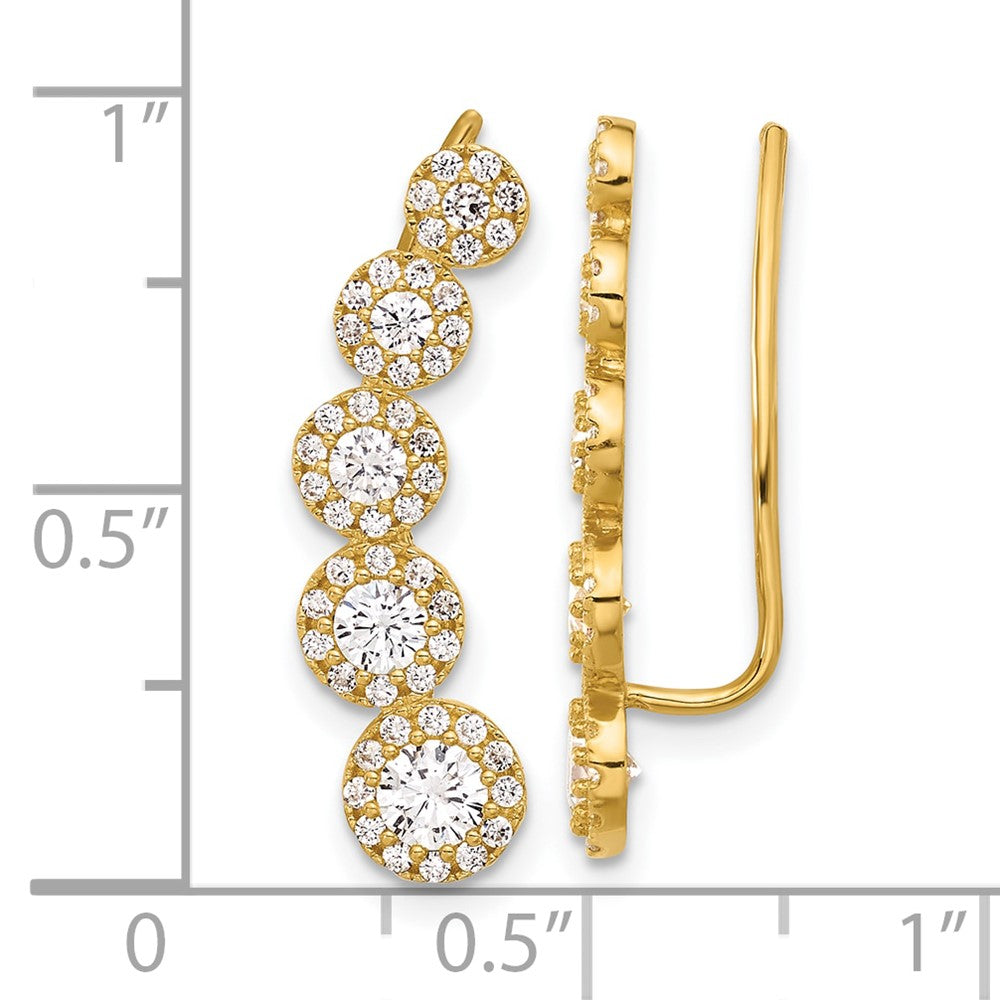 10K Gelbgold 10K Poliert Zirkonia Ohr Climbers