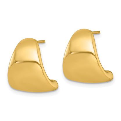 10K Gelbgold Poliert Verjüngt Hohl Ohrstecker