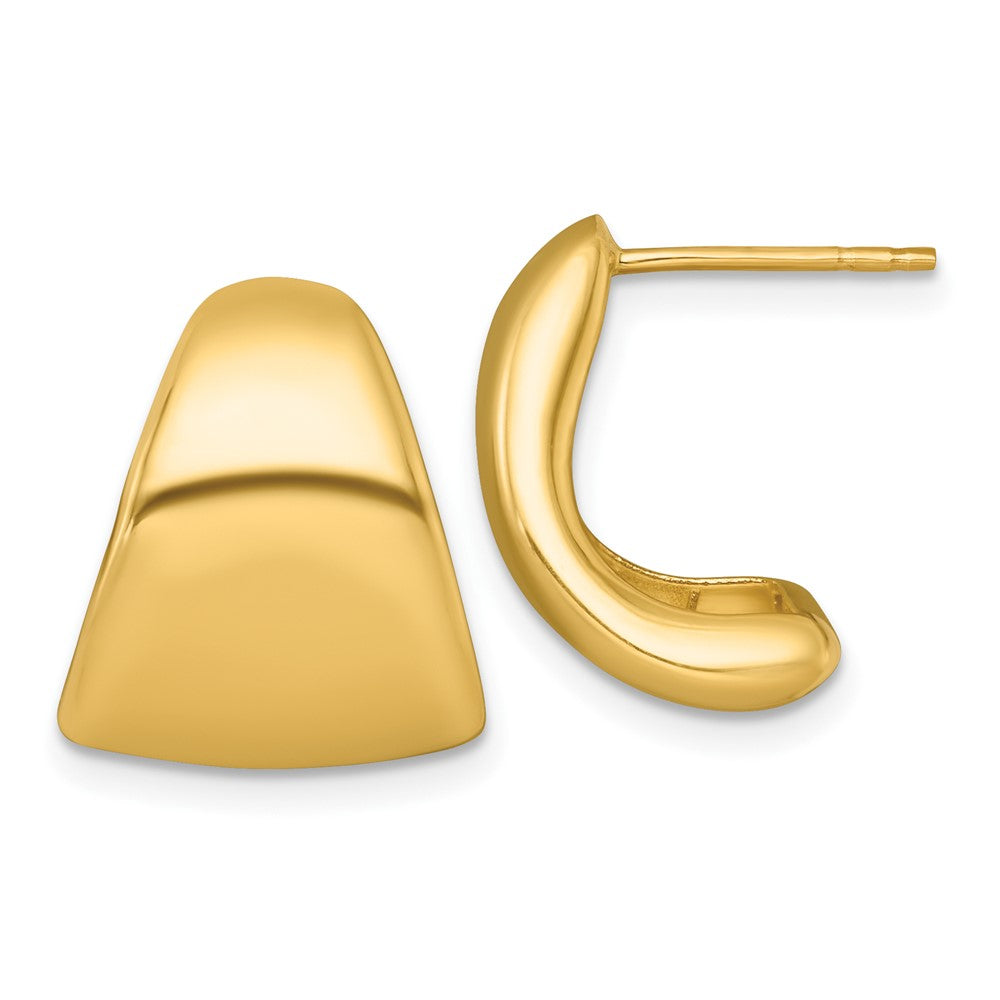 10K Gelbgold Poliert Verjüngt Hohl Ohrstecker