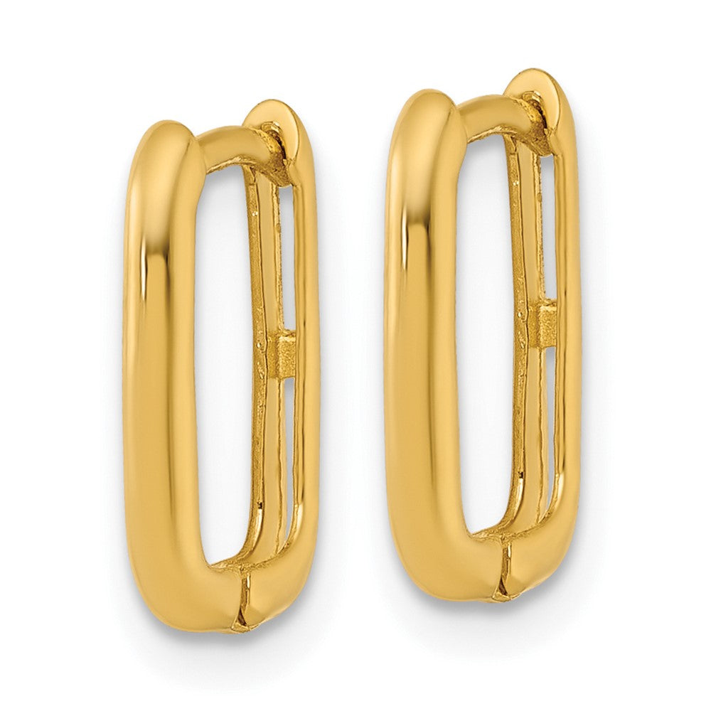 10K Gelbgold Poliert Rechteck 1.85mm Klappbar Creolen