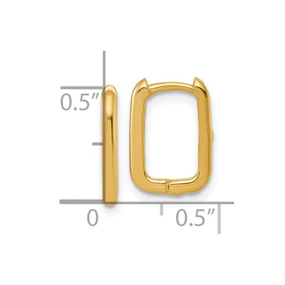 10K Gelbgold Poliert Rechteck 1.85mm Klappbar Creolen