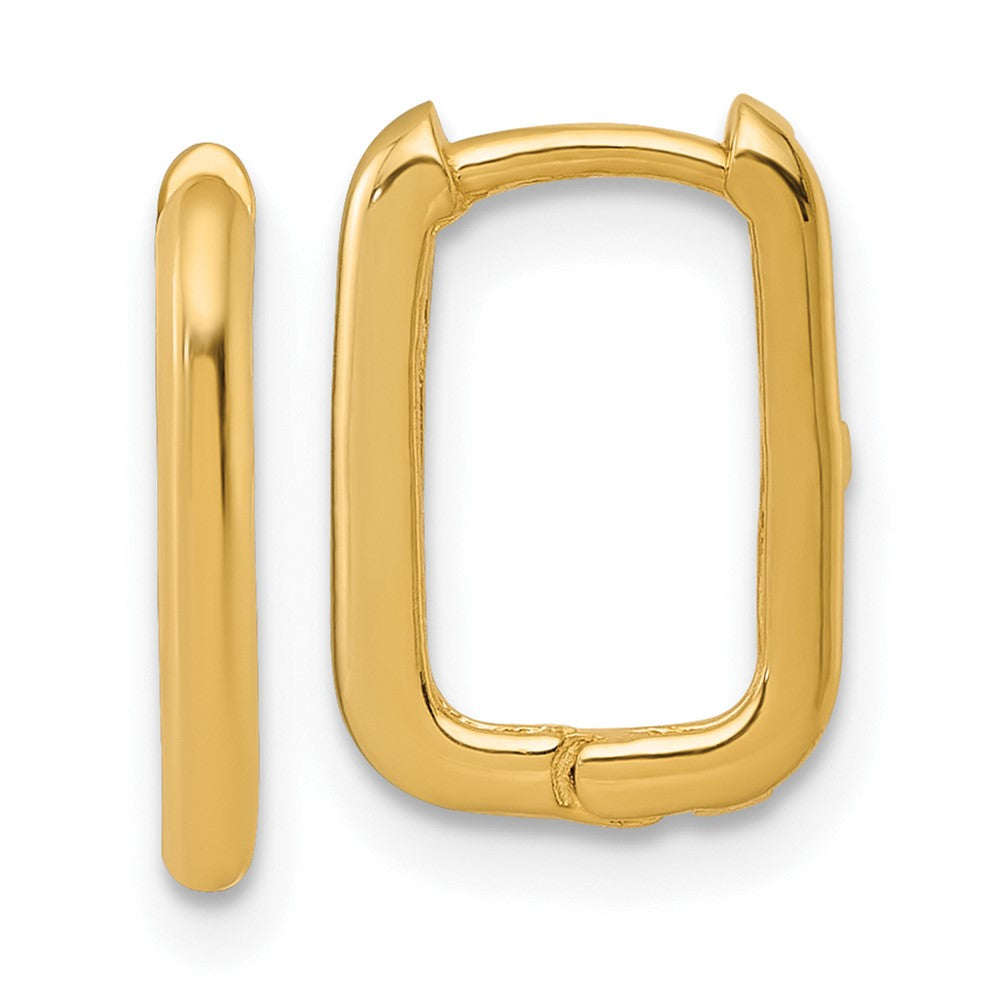 10K Gelbgold Poliert Rechteck 1.85mm Klappbar Creolen