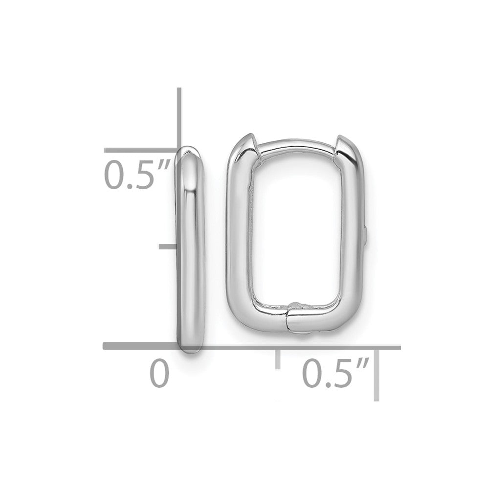 10K Weißgold Poliert Rechteck 1.85mm Klappbar Creolen
