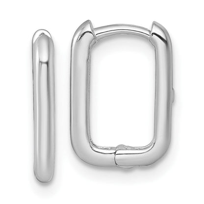 10K Weißgold Poliert Rechteck 1.85mm Klappbar Creolen