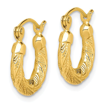 10K Gelbgold Fantasie Klein Creolen