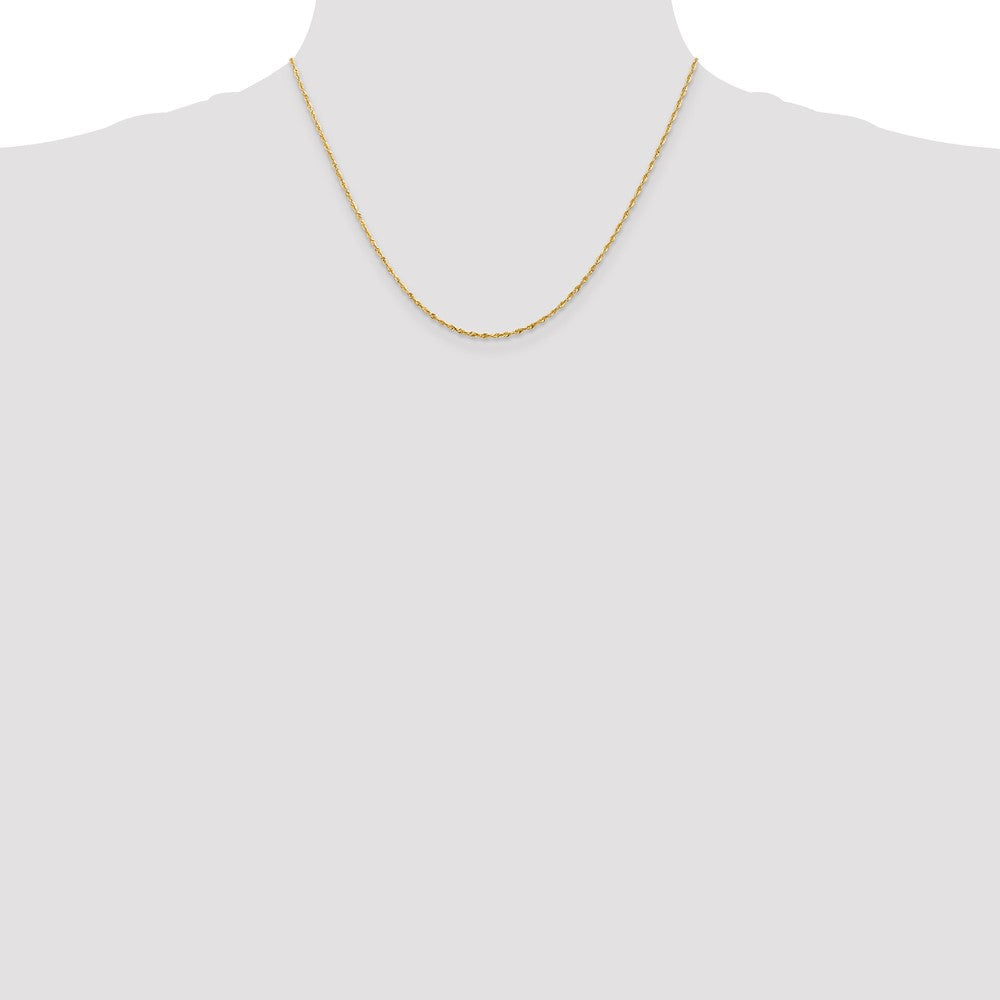 10K Gelbgold 1.5mm Extra-light Diamantiert Kordel Halskette