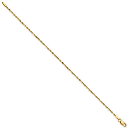 10K Gelbgold 1.5mm Extra-light Diamantiert Kordel Gliederarmband