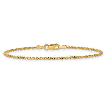10K Gelbgold 1.5mm Extra-light Diamantiert Kordel Gliederarmband
