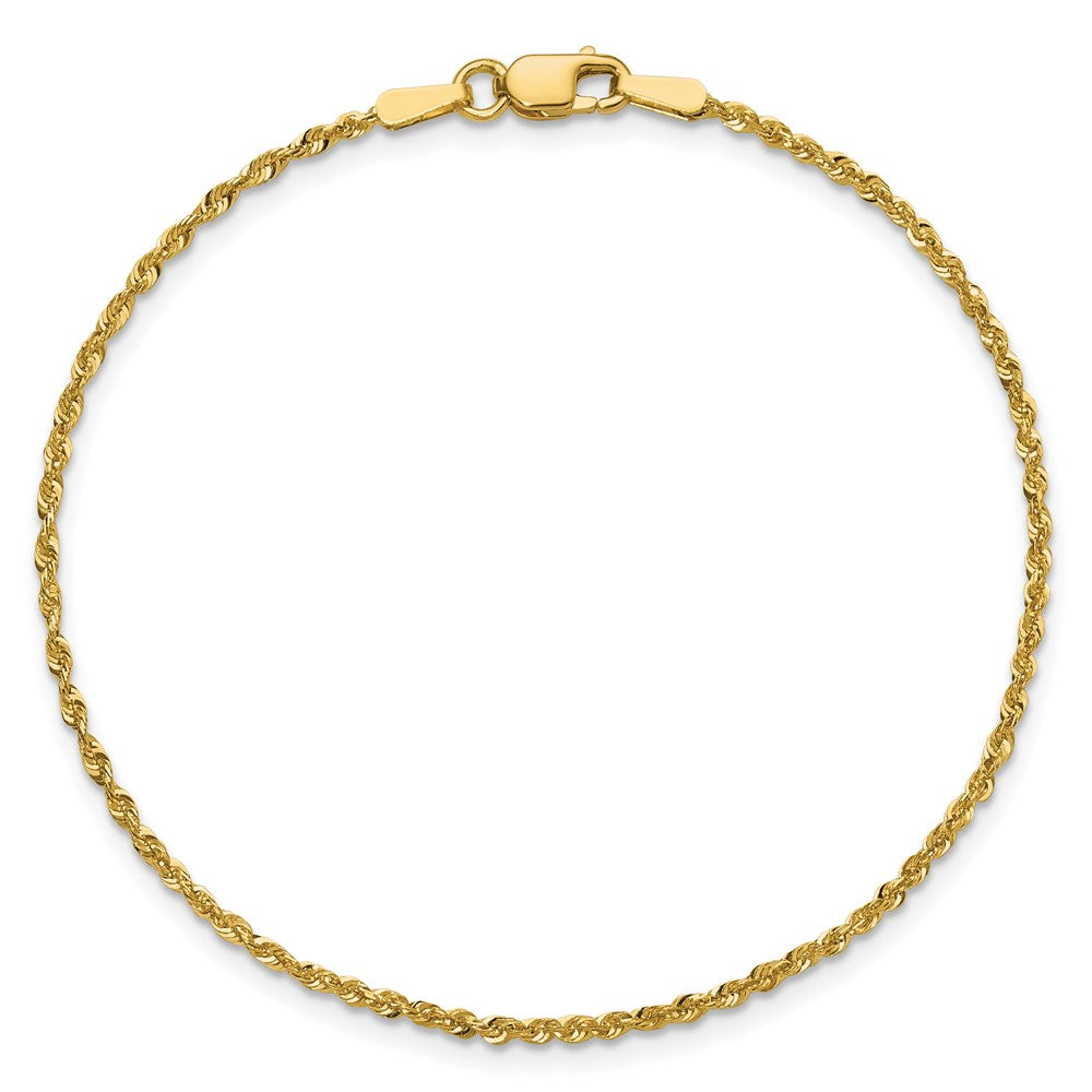 10K Gelbgold 1.5mm Extra-light Diamantiert Kordel Gliederarmband