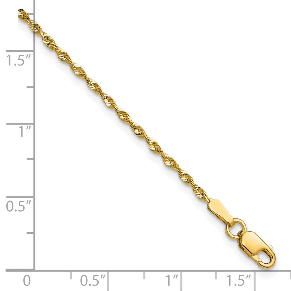 10K Gelbgold 1.5mm Extra-light Diamantiert Kordel Gliederarmband