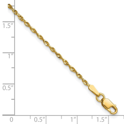 10K Gelbgold 1.5mm Extra-light Diamantiert Kordel Gliederarmband