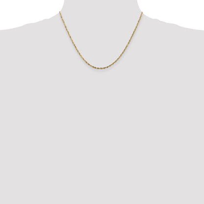 10K Gelbgold 1.8mm Extra-light Diamantiert Kordel Halskette