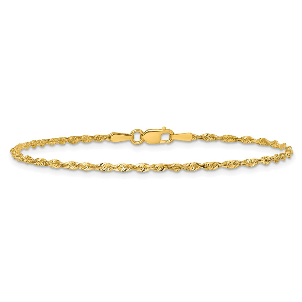 10K Gelbgold 1.8mm Extra-light Diamantiert Kordel Gliederarmband