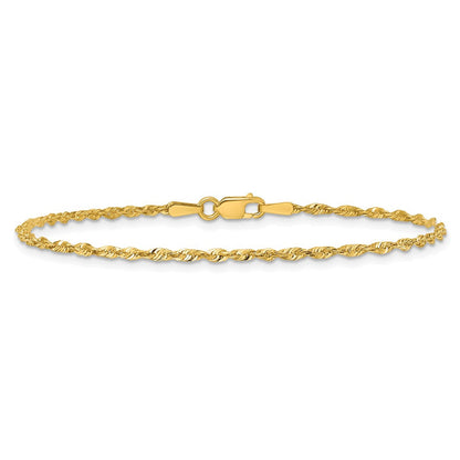 10K Gelbgold 1.8mm Extra-light Diamantiert Kordel Gliederarmband