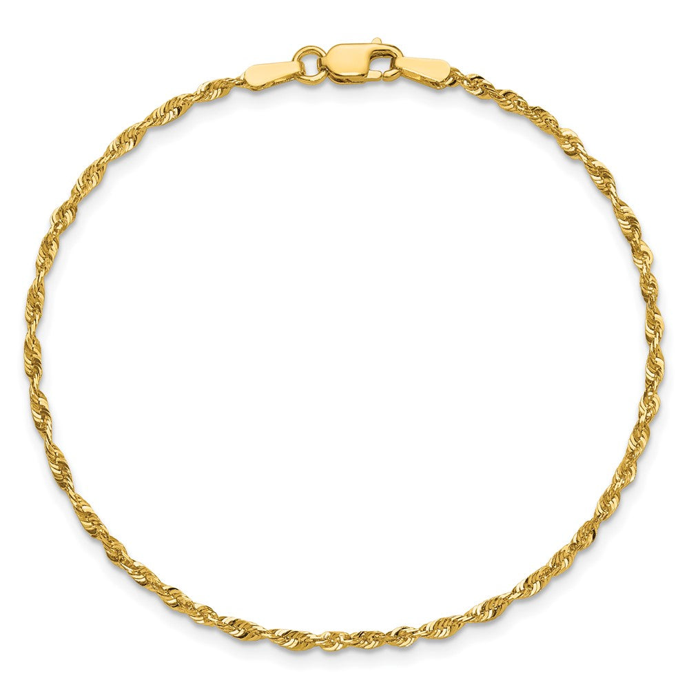 10K Gelbgold 1.8mm Extra-light Diamantiert Kordel Gliederarmband