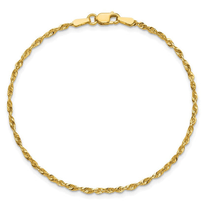 10K Gelbgold 1.8mm Extra-light Diamantiert Kordel Gliederarmband