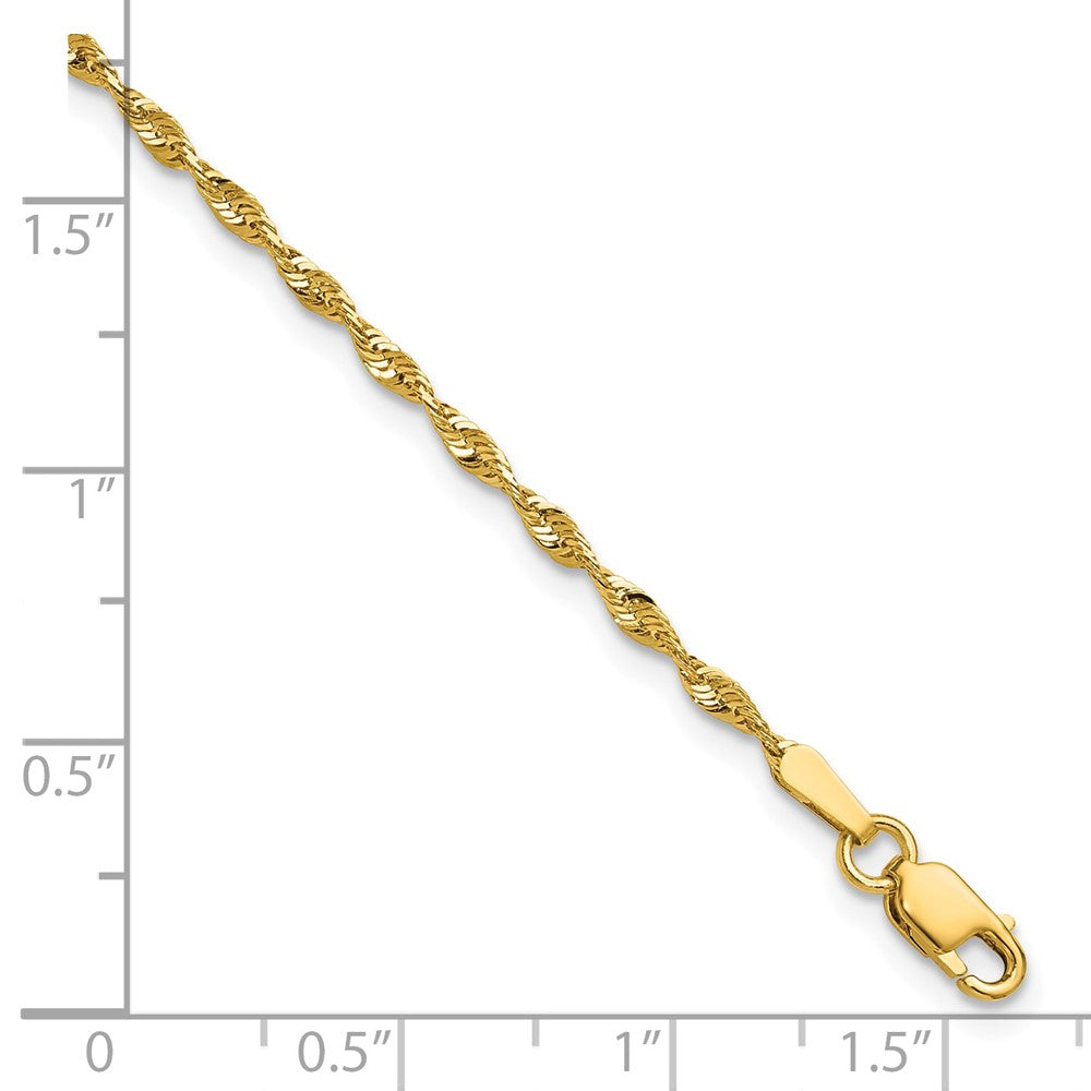 10K Gelbgold 1.8mm Extra-light Diamantiert Kordel Gliederarmband
