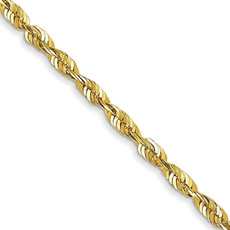10K Gelbgold 1.8mm Extra-light Diamantiert Kordel Halskette