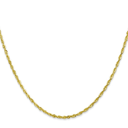 10K Gelbgold 2.0mm Extra-light Diamantiert Kordel Halskette