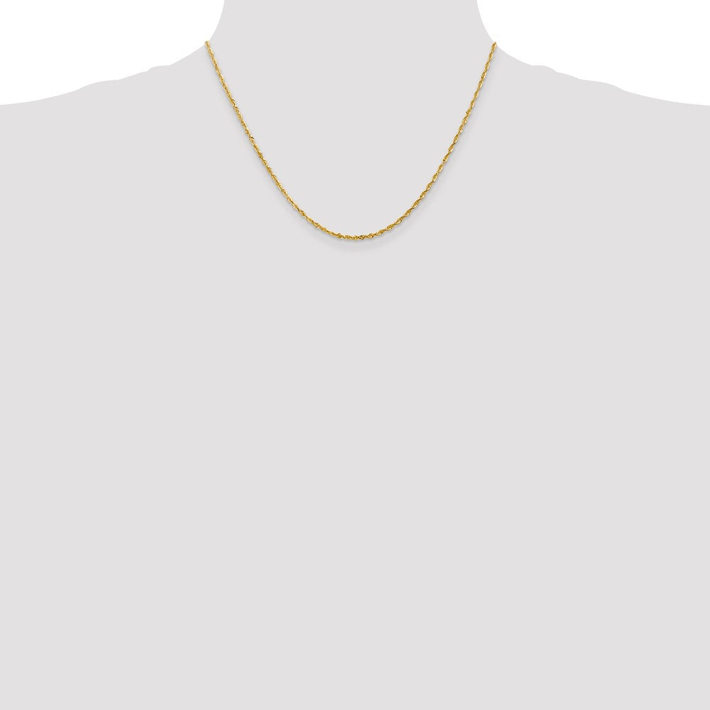 10K Gelbgold 2.0mm Extra-light Diamantiert Kordel Halskette
